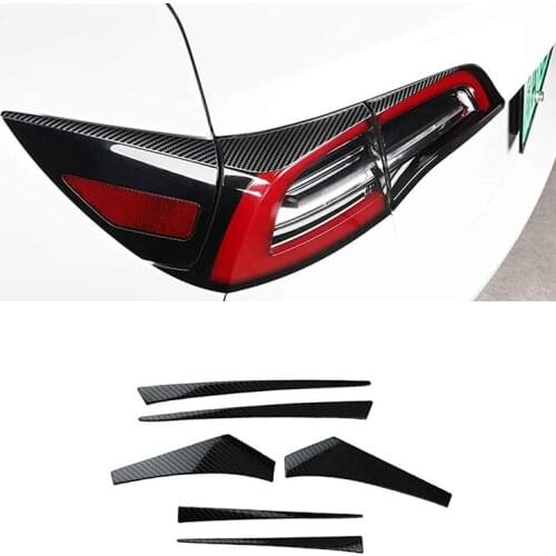 Rear Tail Light Taillight Eyebrow Cover Trim Sticker Stainless Steel Car Accessories for Tesla Model 3 2017-2019