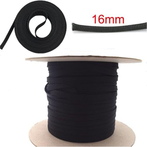 10M Cables Wire Gland Protection Insulation Braided Sleeving Tight Expandable Cable Sleeve 16mm