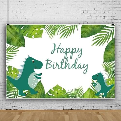 Green Dinosaur Huge Leaf Children Background Decoration Photography Studio Kids Birthday Party Photo Backdrop Cloth
