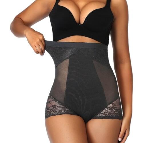Womens Plus Size Mesh High Waisted Tummy Control Body Shaper Panties Slimming Waist Trainer Shapewear
