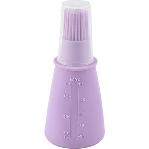 1pc Nordic Style Silicone Oil Bottle Brush Multifunction Basting Brush Sauce Oil Bottle With Lid BBQ Tools Accessories
