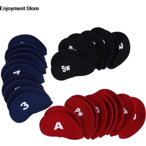 10Pcs/set Number Golf Iron Head Covers Iron Putter Protective Black Window Golf Club Iron Head Protector Golf Accessories HOT