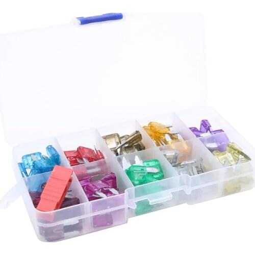 100 Pieces Automotive Car Motorcycle 3A-40A Mini Blade Fuses Kit With Puller Color coded for easy identification