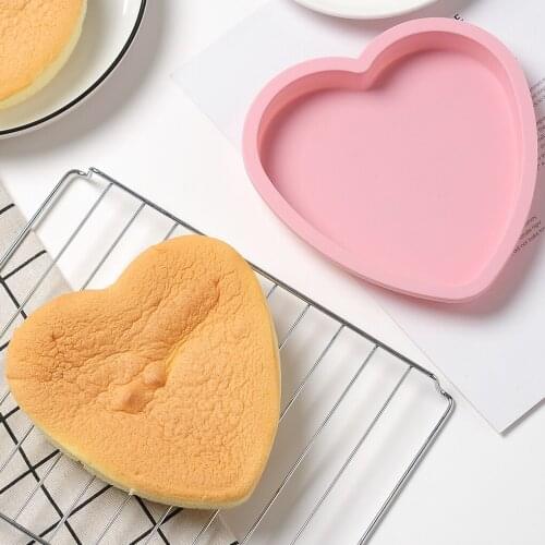 2pc Non-stick Silicone Cake Mold Non-toxic Baking Tray Mold Chocolate Biscuit Cake Decoration, Heart Shape
