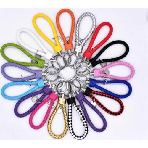2pcs Multi Color Key Chain Leather Rope Pendant Durable Preparation Diy Manual Material Wholesale