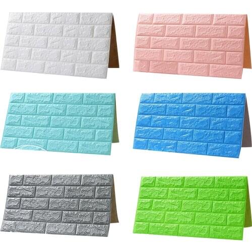 3D Brick Wall Stickers DIY Decor Self-Adhesive Waterproof Wallpaper For Kids Room Bedroom 3D Wall Sticker Brick