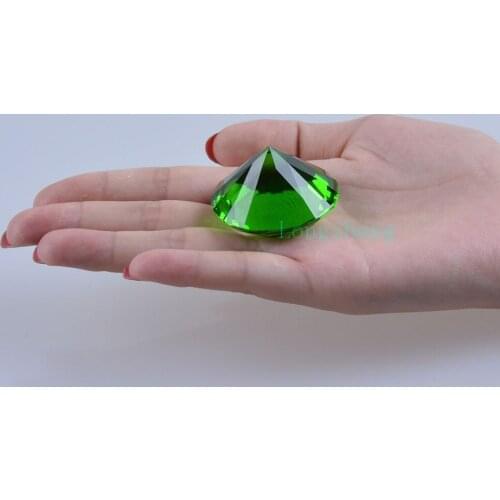 40mm Green Glass Gems Centerpieces Crystal Diamond Paperweight Home Decoration Accessories For Living Room