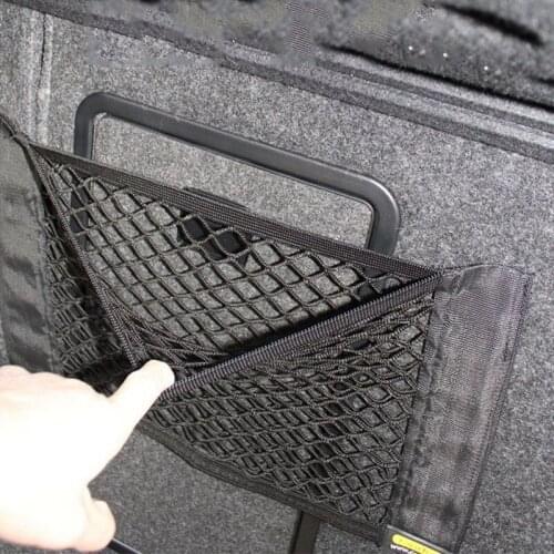 40cm*25CM Universal Car Back Rear Trunk Seat Storage Bag Trunk Net Mesh Bag Phone Holder Pocket Organizer Stowing Tidying