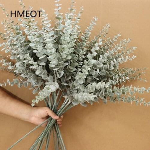 5 Branch Artificial Flower Eucalyptus Flower Arrangement Materials Plants Leaf Money String Grass Wholesale Christmas Plastic
