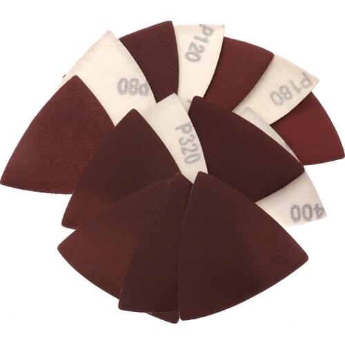 60Pcs 80*80mm Self-adhesive Sandpaper Triangle Sander Paper Hook Loop Sanding Disc Abrasive Tools For Sanding Polishing