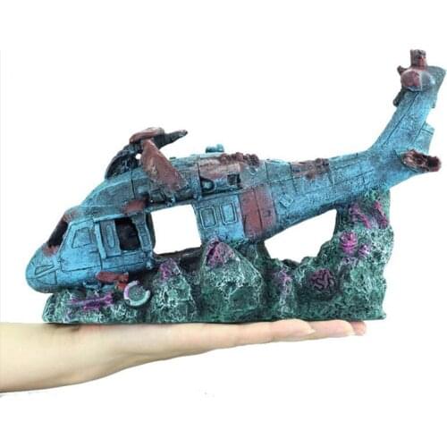 Fish Tank Aquarium Accessories Jewelry Resin Airplane Wreckage Aquarium Beautification Fish Tank Decoration Crafts Pet Supplies