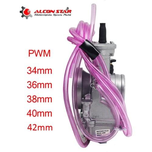 Alconstar- Keihi PWM Flat Slide 34 36 38 40 42mm Motorcycle Carburetor Carb with Power Jet Quad Vent for Honda Yamaha Dit Bike