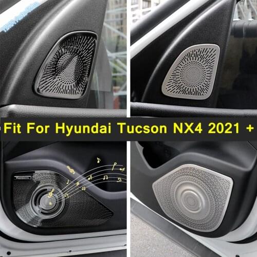 Car Door / Window A Pillar Audio Speaker Decor Cover Loudspeaker Trim Sticker Stainless Steel For Hyundai Tucson NX4 2021 2022