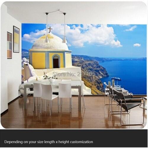 Free shipping custom 3D large mural living room sofa bedroom TV backdrop wallpaper Mediterranean landscape corridors