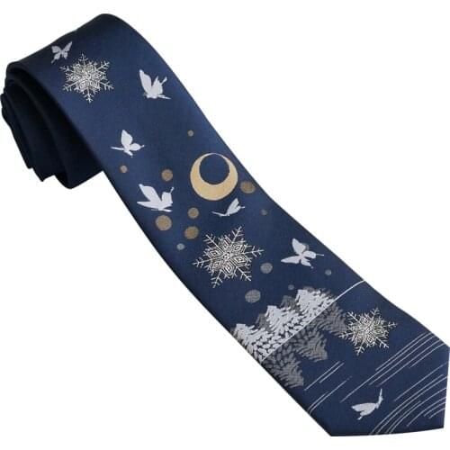 Free Shipping New fashionMale mens Original design Navy blue light blue tie silver thread snowflake butterfly mood gift necktie