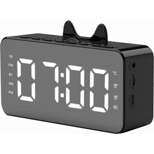 Q9 wireless Bluetooth speaker with mirror alarm clock display portable plug-in card small steel mini audio belt mike