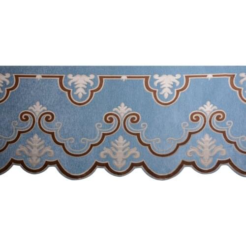 Beige/Blue Roman Nordic Valance Curtain Fabric Chenille Jacquard Drape Window Valance European Curtain Swags DL-HM160#30