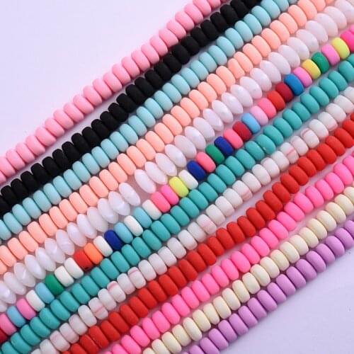 7mm Approx 100Pcs 11 Colors Ellipse Clay Beads Polymer Clay Spacer Loose Handmade Beads For Necklace Diy Bracelet Accessories