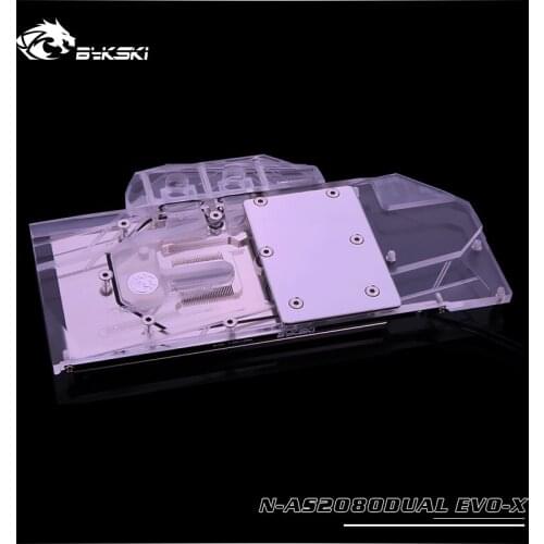 Bykski N-AS2080DUAL EVO-X GPU Water Cooling Block for ASUS DUAL RTX2080 EVO