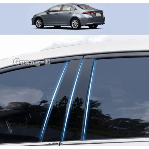 For Toyota Corolla Altis 2020-2022 Car PC Material Pillar Post Cover Door Trim Window Piano Black Molding Sticker Plate 16pcs