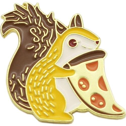 Customized Cute Squirrel Brooch Cartoon Metal Badge Shirt Decoration Collar Pin Can be Customized with Your Logo
