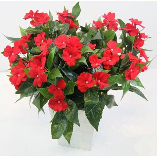 Htmeing artificial flowers 15.7 Inch Artificial Geranium Flowers Silk Fake Flower Home office Wedding Decoration