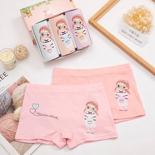 3 Piece Panties For Girls Cute Lovey Pattern Underwear Children Soft Cotton Skin-friendly Briefs Kids Comfortable Underpants