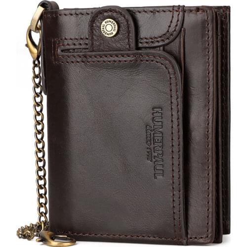 Classic Style Mens Wallet Genuine Leather Rfid Short Male Purse Small Card Holder Money Bags Fashion High Quality