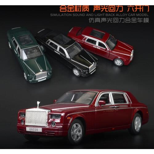 1:32 Alloy Diecast Rolls Royce Phantom Vehicles Model with Lights Sounding Function Pull-back Toy Car Models