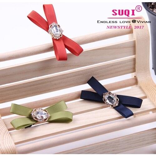 Fashion Kids Lovely Bows Shiny Rhinestone Hair Clips 1pair Girls Birthday Gift Headwear Safety Hair Barrettes hairpins children