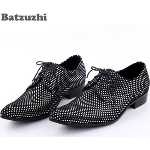 Handmade Men Shoes Lace Up Oxford Crystal Men Dress Shoes Black Leather Mens Evening Party Wedding Formal Shoes Big Size 12