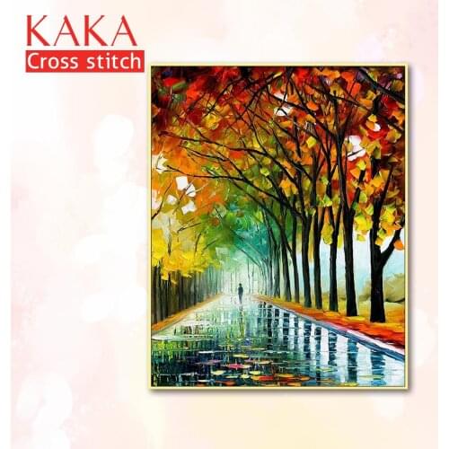 Cross stitch kits,Embroidery needlework sets with printed pattern,11CT-canvas for Home Decor Painting,Landscape Full NCKS060