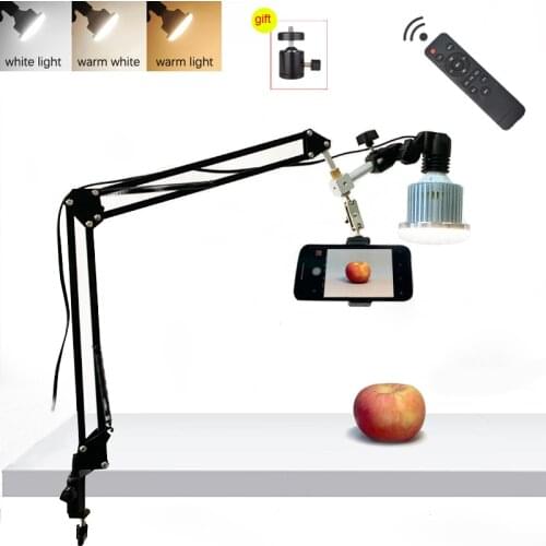 Desktop Phone Photography 35W LED Lamp with Suspension Arm Bracket Stand Kits For Photo Video Shooting Fill Light 3 Light Modes