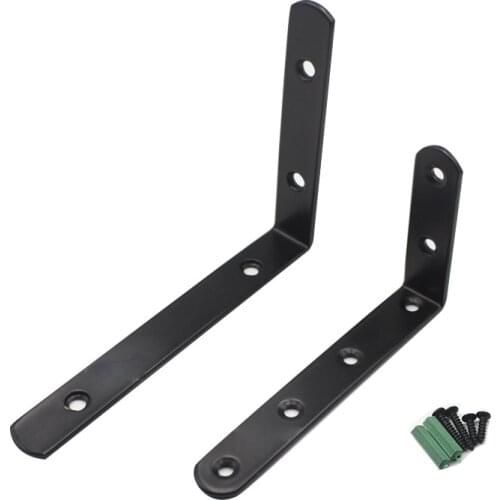 Stainless Steel Floating Shelf Brackets Matte Black 4 Pcs