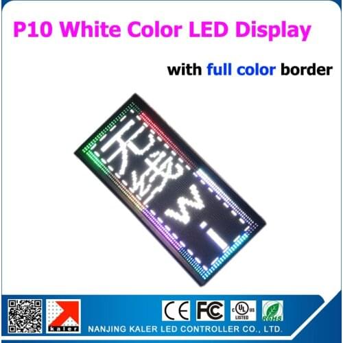 Semi-Outdoor P10 White Color Led Display Board 49*145mm P10 White LED Board With Full Color LED Border Module WIFI control