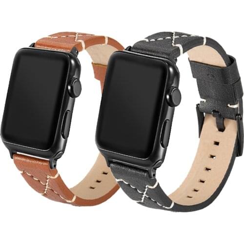 Good Quality Genuine Leather Smart Watch Strap For Apple Watch Band 44/40 mm 42/38mm For iWatch 6 5 4 3 2 1 Replacement Bracelet