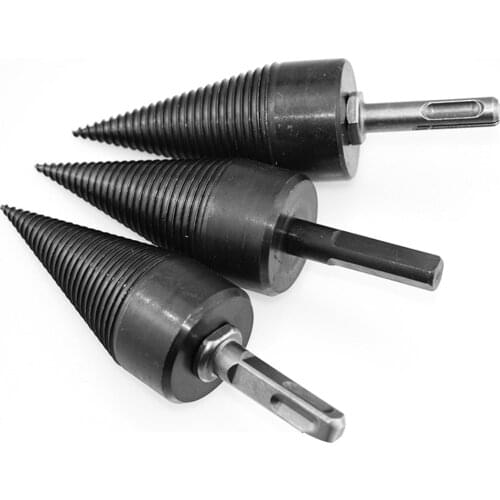 42mm HSS Firewood Splitter Drill Bit Round/Hex/Square Shank Wood Split Cone High Speed Twist Drill Bit Woodworking Split Tools