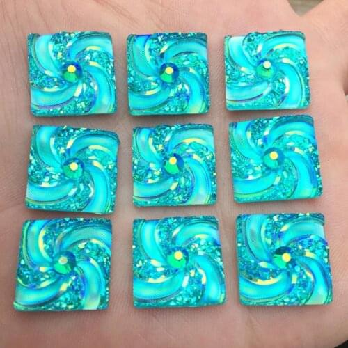 Resin Square Rhinestones16mm Strass accessories DIY accessories crystal applique 80pcs -E975*4