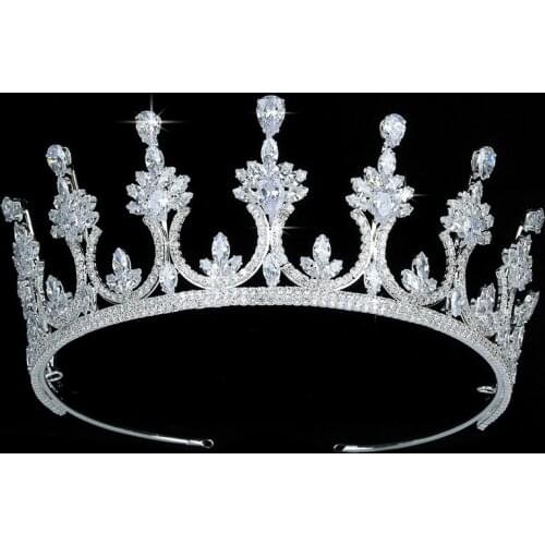 Tiaras and Crown HADIYANA Exquisite Trendy Women Wedding Hair Accessories Fashion Party Headband Zircon BC5411 Corona Princesa