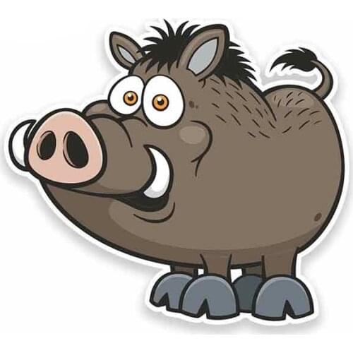 13cm X 13cm Hog Boar Pig Fine Decal Vinyl Car Wrap Pull Flower Car Stickers PVC Waterproof Personality Creative Stickers