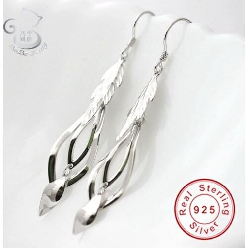 BeBe Kitty Drop Earrings Retro Vintage 925 Sterling Silver Women Long Tassel Bohemian Pierced Charm Dangle Earring for Women