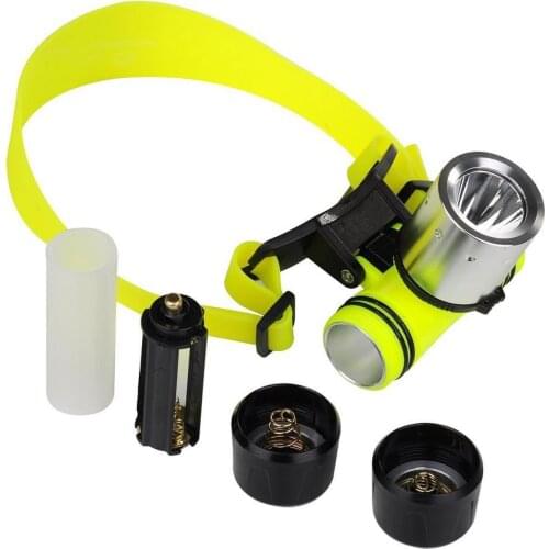 Waterproof 1800LM T6 diving swimming led Headlamp 3 Modes underwater headlight fishing lamp Flashlight Torch Use 18650 Battery