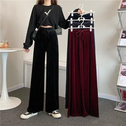 Женские бархатные брюки YZAHJ China At AliExpress