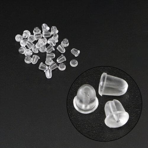 200Pcs/lot Clear Rubber Round Earring Backs Ear Plug Blocked Caps Earrings Back Stoppers For DIY Jewelry Making Findings Supply
