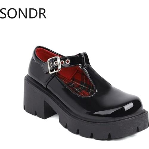 Roman Womens Mid Chunky Creepers Heel Platform Shoes Summer Strap Sandals Casual Gothic Black Oxfords Retro Plus Size
