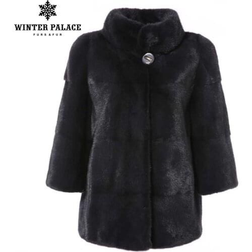 Winter new mink fur coat Short import mink fur coats women color real mink fur coat High grade genuine mink fur coat Keep warm