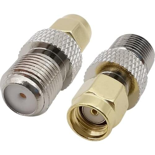 RF Coaxial RP SMA to F Adapter RP SMA Male Plug to F Female Jack Straight RF Coaxial Coax Cable RF Connector