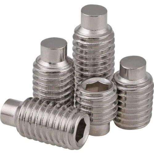 10PCS M8 304 Stainless Steel Metric Thread Dog Point Hex Socket Set Screw Bolt Fastener
