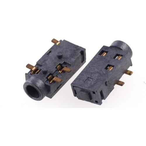 10pcs TRS Phone Jack Diameter 2.5mm 4 pin for 3 poles stereo audio plug SMT reflow solderable with locators DC30V 0.5A Rohs