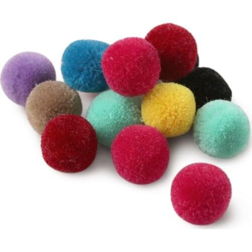 100pcs/lot Candy Color Pompom 15mm Fur Plush Ball DIY Garment Sewing On Cloth
